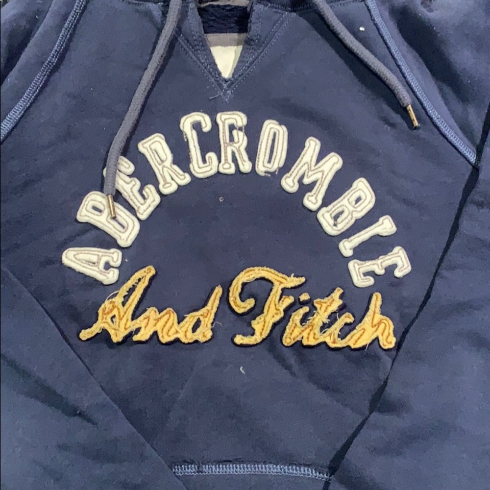 Abercrombie & Fitch Blue Hoodie with Embroidered Logo